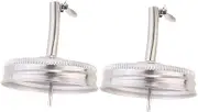 ABOOFAN 2Pcs Stainless Steel Mason Jar Pour Spout Lids Wide Mouth Oil Vinegar Dispenser Caps for Easy Pouring Dust Protection and Clean Convenience Practical Jar