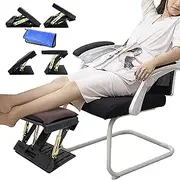 Adjustable Foot Rest for Under Desk at Work with 4 Height Levels, Under-Desk Footrest with Massage Surface, Foot Stool Under Desk for Office, Home, Maximum Load 120 Pounds (Brown)