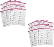 PAMINGONO Nail Art Exercise Book 2 Sets of 12 Sheets Each White Manicure Training Supplies