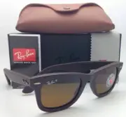 Polarized RAY-BAN Sunglasses RB 2140-Q-M 1153/N6 Brown Leather Frame Brown Lens