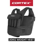 CORTEX 20kg Adjustable Weight Vest with 1kg Increments (Black)