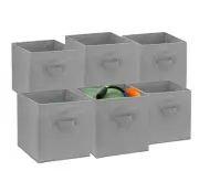 Foldable Cube Storage Bins - 6 Pack - Decorative Fabric Storage Cubes are Col...