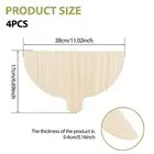 4 Pcs Wood Pizza Peel Half Round Wood Pizza Paddle Smooth Wood Pizza Board grThi