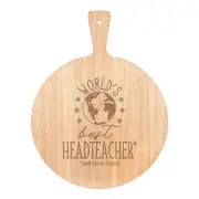 World's Best Headteacher Pizza Board Paddle Wooden Favourite Teaching