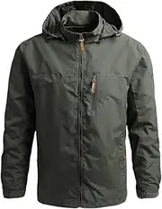 [NAMSAT] Men's Zip UpWaterproof Hoodie Soft Shell Rain Jacket, Track Jacket,waterproof jackets for menwindbreaker