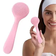 Facial Cleansing Brush - Rechargeable Facial Cleansing Brush with Heat Massage End | Waterproof and Rechargeable Face Scrub Brush for Men & Women | Silicone Face Skin Scrubbers Scrub Pad
