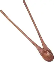 GREENADSCAPE 2pcs Wooden Handle Stirring Spoon Smooth Food Grade Utensils for Coffee Honey and Egg Mixing Easy to Clean Dishwasher Safe for Cooking and Serving
