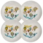 Italian Hot Air Balloon Coupe Dinner Plates 10.75" - Set of 4 Plates