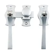 6464 French Door Fastener Square Satin Chrome Backplate H54xW29mm P31m