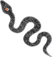 Angoily Snake Shaped Rhinestones Trim Ribbon Applique Patch Iron for DIY Crafts Clothing Bags and Wedding Dress Decoration Versatile Embroidery Badge for Instant