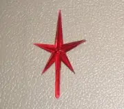 RED Ceramic Christmas Tree topper Star 2 3/4" tall