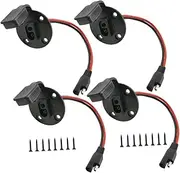 LOORGVEL 4Sets Power Socket Flush Connector with Panel Mount Cable Easy Installation with Screws for Battery Chargers and Vehicle Connections