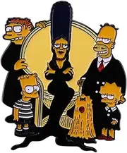 [Pinstant] Scary TV Family Halloween Mashup Treehouse Horror Animated Cartoon Comedy TV Show Animation Funny Humor Joke 1.6" Enamel Pin Badge, 1.5 Inches, Enamel, enamel