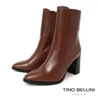 在飛比找momo購物網優惠-【TINO BELLINI 貝里尼】義大利進口尖頭粗高跟短靴