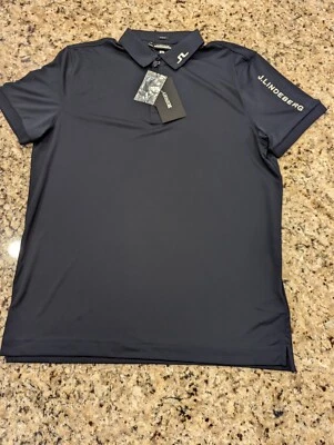J Lindeberg Men's Tour Tech Slim Fit Golf Polo Navy size XL