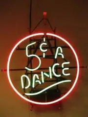 5 Cent A Dance 17"x17" Neon Sign Lamp Bar With Dimmer