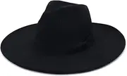 [Hcclijo] Big Wide Brim Women Hats Winter Ladies Retro Felt Fedora Hat Wedding Dress Formal Hat
