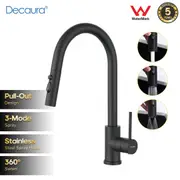 Decaura Kitchen Mixer Tap 3-Mode Spray Pull Out Tap Matt Black Stainless Steel