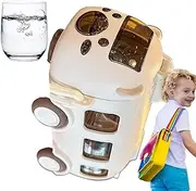 LeoLeoxx Bus Water Cup | 500ml Bus Straw Water Cup with Shoulder Strap | Small Drinking Cup for Boys and Girls for School Sports (White)