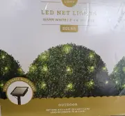 Wondershop Warm White 50 LED Net Lights Solar 13' x 4' New