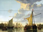 Art Aelbert Cuyp Ocean Sailboat Ceramic Mural Backsplash Bath Tile #2240