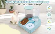 Automatic Cat Feeder & Water Dispenser Set, 2-in-1 Gravity Pet Food & Waterer