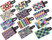 [Yamibobo] 12PCS Colorful Luggage Tags, Airplane Shipping Tags, Business Card Holder, ID Bag Tags, Suitcase Tags for Travel Baggage Identifier