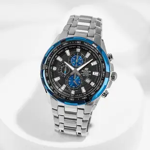 Casio卡西歐手錶三眼防水運動賽車太陽能鋼帶男表男士EF-539D-1A