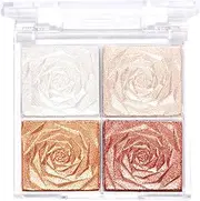 YiZYiF 1Pc 4 Color Highlighter Palette Blush Makeup Set Shimmer Powder for Face Cheeks Eyeshadow Highlighting Contouring Soft Glow Type 2 One Size