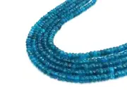 Natural Dark Blue Apatite Faceted Rondelle Bead Loose Gemstone 13 Jewelry Making