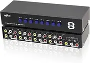 E-SDS 8-Way AV Switch RCA Switcher 8 in 1 Out Composite Video L/R Audio Selector Box for DVD STB Game Consoles CV0235