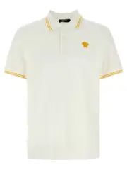 [Versace] Versace-Medusa Pop Embroidery Polo Bianco-Uomo XL White