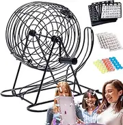 Bingo Lottery Machine | Deluxe Lottery Ball Machine Game | Lottery Ball Machine with Curved Latch | Bingo Game Machine Cage | Deluxe Bingo Games Set for Celebrations, Events, and Game Nights