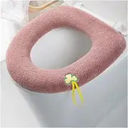 LVNPNGVFAC Winter Warm Toilet Seat Cover Closestool Mat 1Pcs Washable Bathroom Accessories Knitting Pure Color Soft O-Shape Pad Bidet Cover(J)