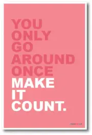 You Only Go Around Once, Make It Count - NEW Inspirational Motivational POSTER