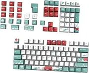 Happyyami 129Pcs Coral Sea Theme Keycaps for Mechanical Keyboards Custom Keycap Design Lightweight Durable Gaming Keycaps Keyboard Enthusiasts