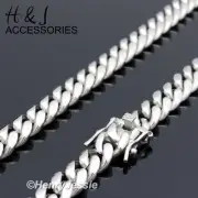 36"MEN 316L Stainless Steel 7mm Silver Miami Cuban Curb Link Chain Necklace*N154