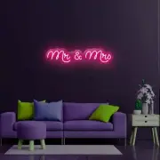 Mr & Mrs Neon Sign LED Night Light Wall Light Wedding Sign for Wedding Decor