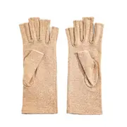 Brace Arthritis Hand Compression Gloves Fingerless Gloves Pain Relief - Brown