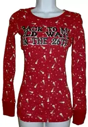 Junior's New Medium Back To My Old Ways on the 26th Christmas Thermal Top Shirt