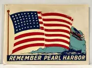 1940s REMEMBER PEARL HARBOR Homefront water slide decal