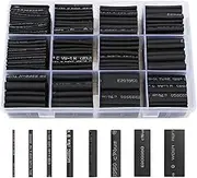 650 Pcs Heat Shrink Tubing Kit Heat Shrink Wrap 2:1 Ratio Electrical Cable Sleeve Assortment with Storage Case for Insulation Protection (8 Sizes, Black)