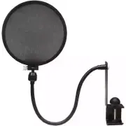 Nady 6-Inch Clamp On Mic Pop Filter with Flexible Gooseneck and Stabilizing Arm