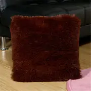 43*43cm Fluffy Decorative Throw Cushion Cover Pillow Cover Pillow Case for Sofa Couch Bed Chair Living Room Bedroom - Brown