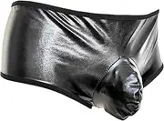 [JEShifangjiusu] Men Shiny Liquid Metallic Underwear Bikini Swimsuit Bulge Pouch Swim Trunks Sexy Leather Boxer Shorts Briefs