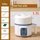 1.7L Smart Electric Rice Cooker with Steamer NonStick Mini Hot Pot Stu&Household