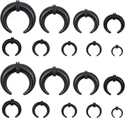 [BOHUIZ] 18 PCS Acrylic Septum Stretching Kit, Black and White C Shape Septum Pincher Tapers Stretching Expander Rings for Nose Ear for Women Men Gauges Size 14G 12G 10G 8G 6G 4G 2G 0G 00G