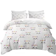 Cute Adorable Cat Princess and Paw Pattern Quilt Cover