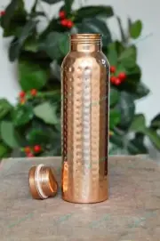 Hammered Copper Meant For Drinking Water Bottle Ayurveda And Yoga Bottle 900 ml