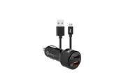 3sixT Dual USB 5.4A Car Charger w 1m Micro USB Cable Cord For Apple iPhone Black